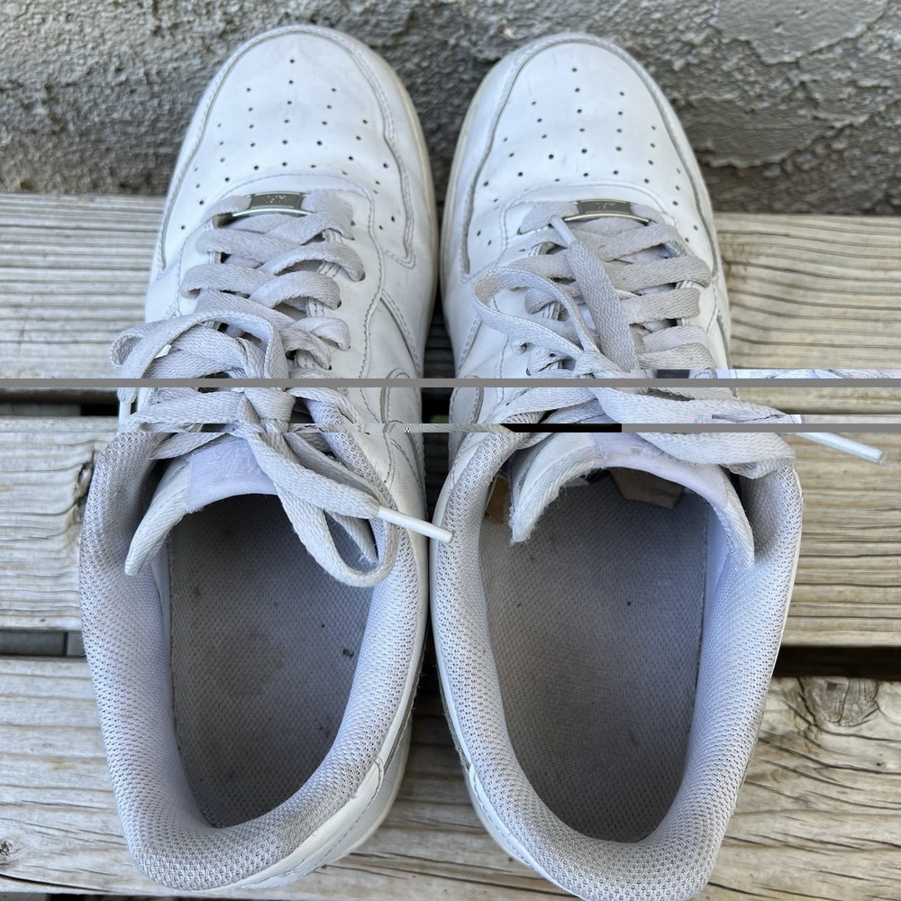 Nike Shoes Men Size 12 Air Force 1 Low White Sneakers Leather Low - Picture 8 of 13